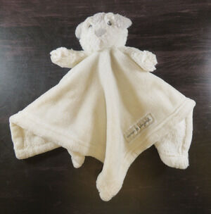 Blankets Beyond White Gray Puppy Dog Lovey Security Blanket Plush Velour 15"